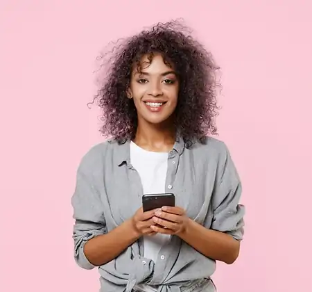 Person holding a smartphone